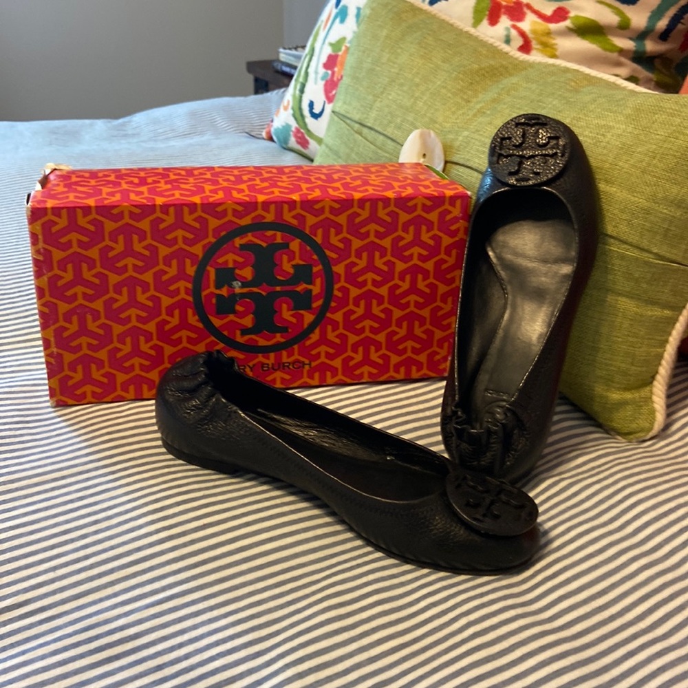 Tory Burch Reva-Tumble black slip-ons